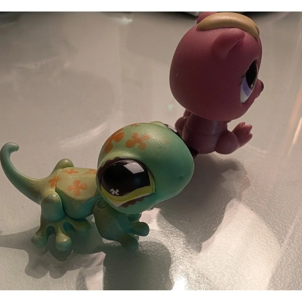Littlest Pet Shop LPS Gecko 492 Beaver 916 Hasbro G2 2007 2008 Authentic Lot